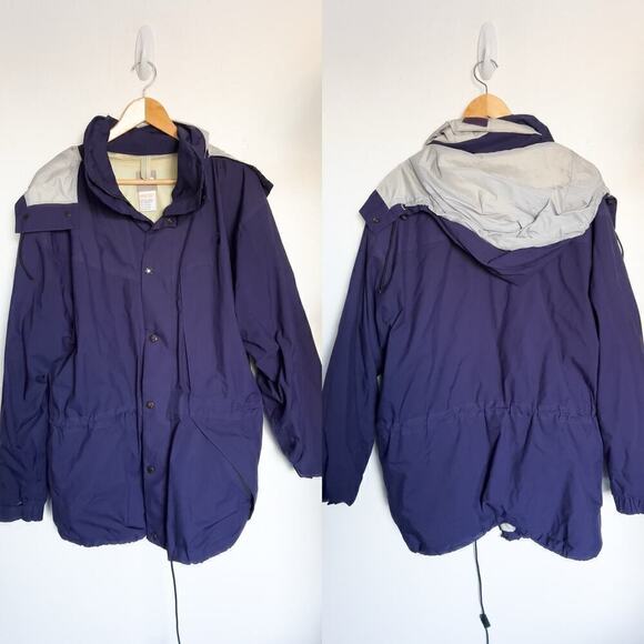 Vintage North Face Goretex Drawstring Hood Lightweight Jacket Large XL Purple - Picture 1 of 6